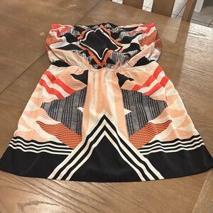 Express Multicolor Strapless Dress